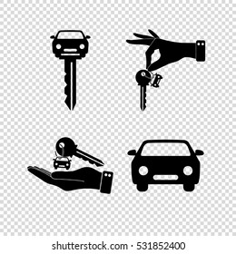 car key  - vector icon; set