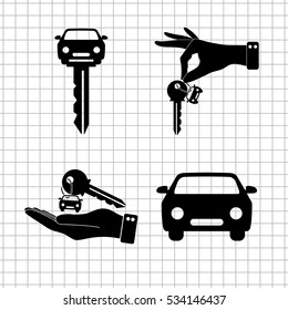 car key -  vector icon; set