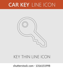 Car key vector icon. Simple isolated pictogram
