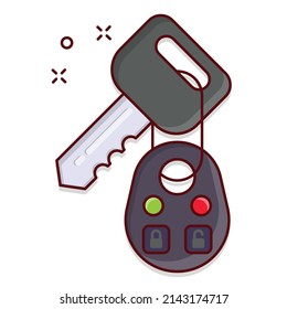 clave de coche Ilustración vectorial en un fondo transparente.Símbolos de calidad premium. icono plano de línea vectorial para el concepto y el diseño gráfico.