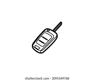 Car key vector isolated outline icon. Car key vector icon illustration