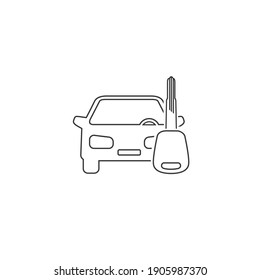Car key vector line icon in flat