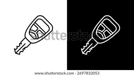 Car Key White Icon Set Design