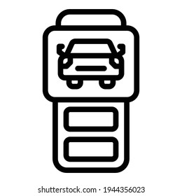 Car keyless system icon. Outline car keyless system vector icon for web design isolated on white background