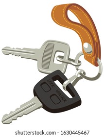 Car keys against white background