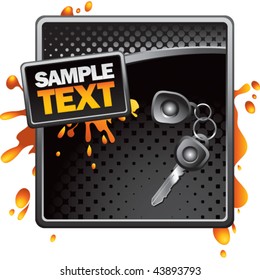 car keys black halftone grungy banner
