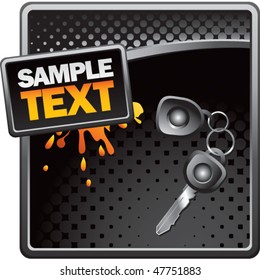 car keys black halftone splattered template
