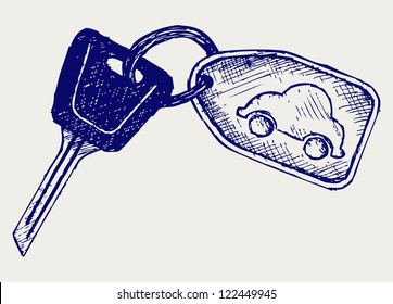 Car keys. Doodle style