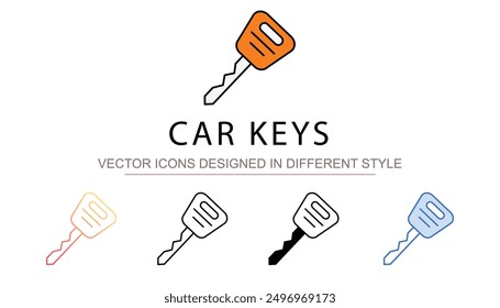 Diseño de icono de llaves de coche con fondo blanco