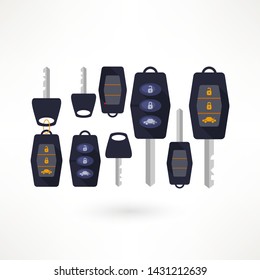 Car keys isolated on white background. Vector illustration