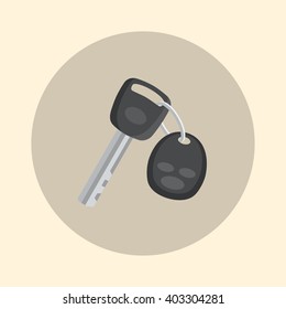 Car keys, keyring, alarm. Icon vector illustration, color.