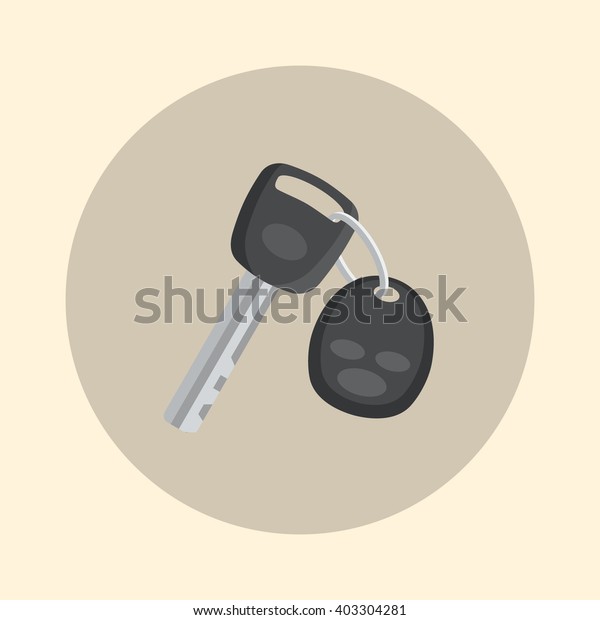Car keys, keyring, alarm. Icon vector\
illustration, color.