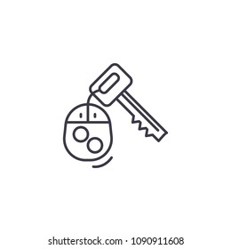 Car keys linear icon concept. Car keys line vector sign, symbol, illustration.