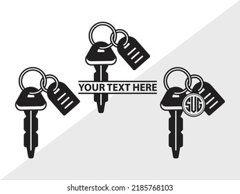 Car Keys Monogram SVG Printable Vector Illustration svg