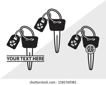 Car Keys Monogram SVG Printable Vector Illustration svg