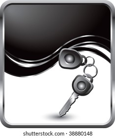 car keys on black wave background