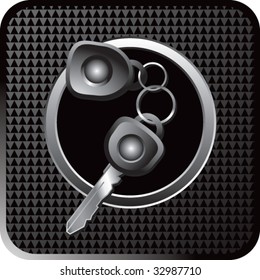 car keys on black web button