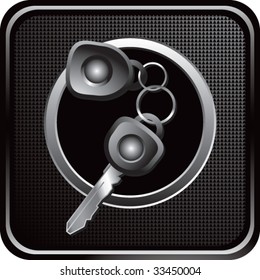 car keys on black web button