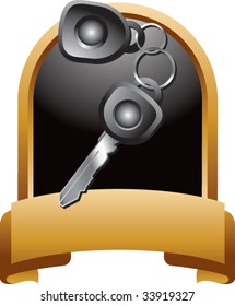 car keys on crest shaped display