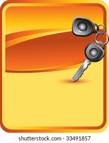 car keys on orange background