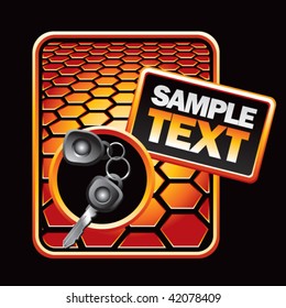 car keys orange hexagon advertisement