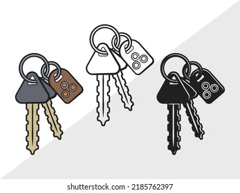 Car Keys SVG Printable Vector Illustration svg