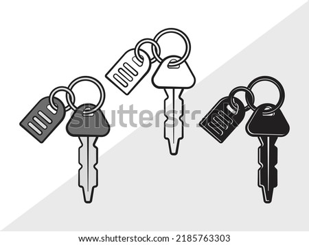 Car Keys SVG Printable Vector Illustration