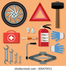 Car kit. for repair and service