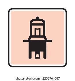 car lamp icon, headlights logo, vector image