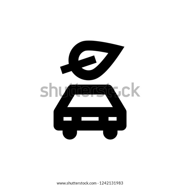 Car and leaf icon.\
Ecological car sign