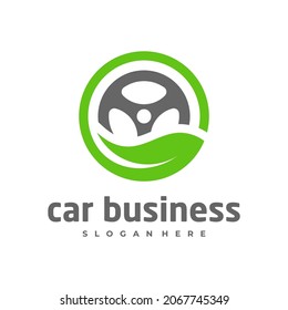 Plantilla vectorial del logotipo de la hoja de coche, conceptos de diseño del logotipo de coche creativo