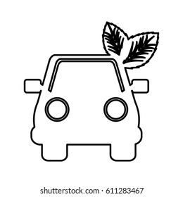 car with leafs icon vector illustration design