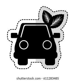 car with leafs icon vector illustration design