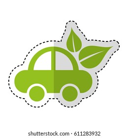 car with leafs icon vector illustration design