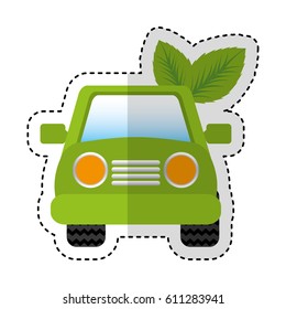 car with leafs icon vector illustration design
