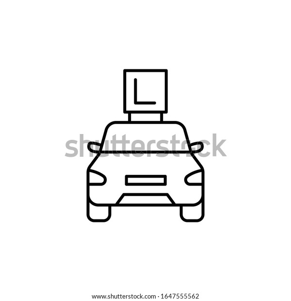 Car, learning icon. Simple line, outline\
vector elements of driving school icons for ui and ux, website or\
mobile application