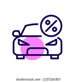 Car lease or discounted price. Pixel perfect, editable stroke icon