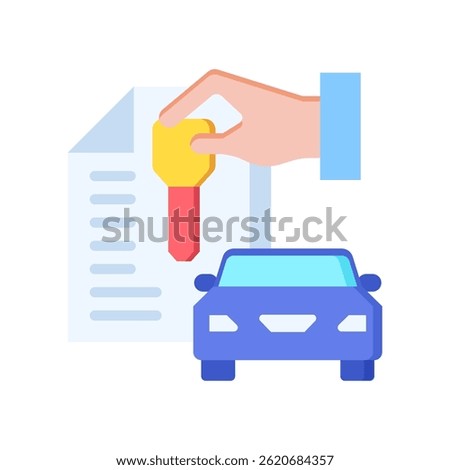 Car Lease Icon Flat Vector Illustration