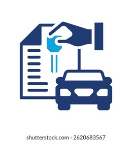 Icono de alquiler de coches Ilustración vectorial mixta