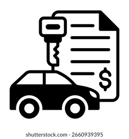 Icono de alquiler de coches Ilustración vectorial mixta
