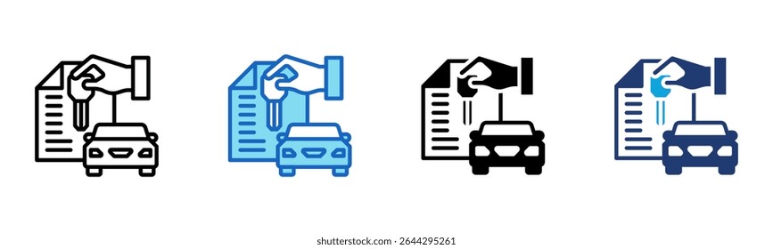 Icono de arrendamiento de coche Multi Style Ilustración vectorial