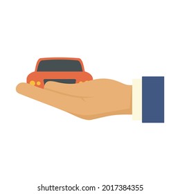 Car leasing icon. Flat illustration of car leasing vector icon isolated on white background