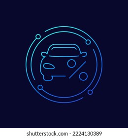car leasing icon, linear design