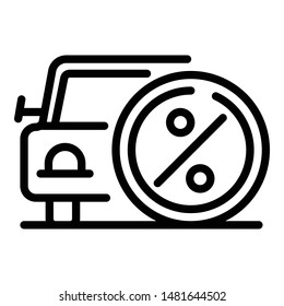 Car in leasing icon. Outline car in leasing vector icon for web design isolated on white background