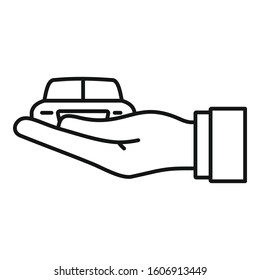 Car leasing icon. Outline car leasing vector icon for web design isolated on white background