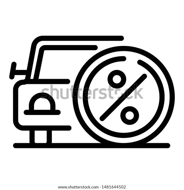 Car in leasing icon. Outline\
car in leasing vector icon for web design isolated on white\
background