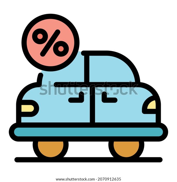 Car leasing icon. Outline car leasing vector\
icon color flat isolated