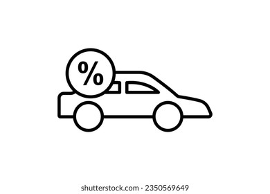 Car Leasing Icon. Icon related to Credit and Loan. suitable for web site design, app, user interfaces, printable etc. Line icon style. Simple vector design editable