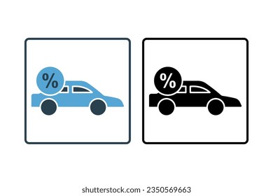 Car Leasing Icon. Icon related to Credit and Loan. suitable for web site design, app, user interfaces, printable etc. Solid icon style. Simple vector design editable