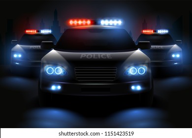 Premium Vector  Police car lights. security sheriff cars